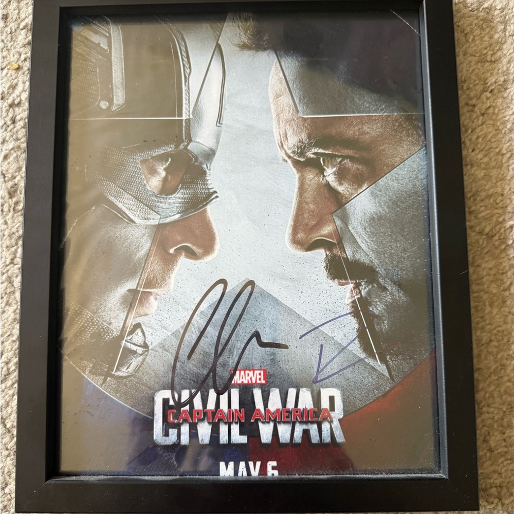 Chris Evans and Robert Downey Jr. Autograph w/ Certificate of Authenticity